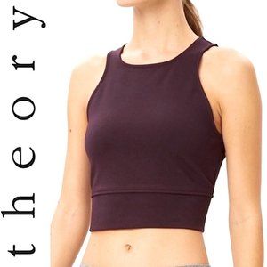 Theory Tenteg Ponte Purple Plum Wine Sleeveless Crop Top Tank Size S